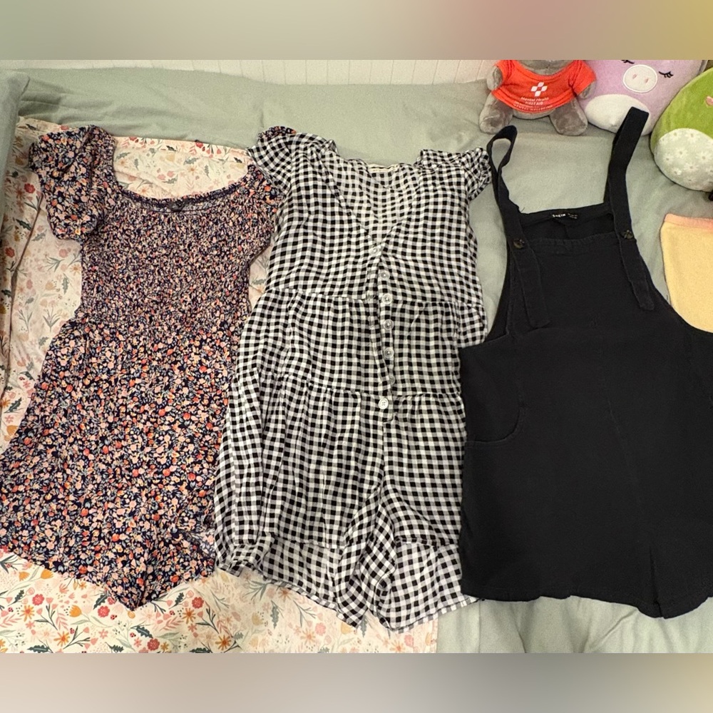 Floral Romper, Gingham Romper, Black Romper